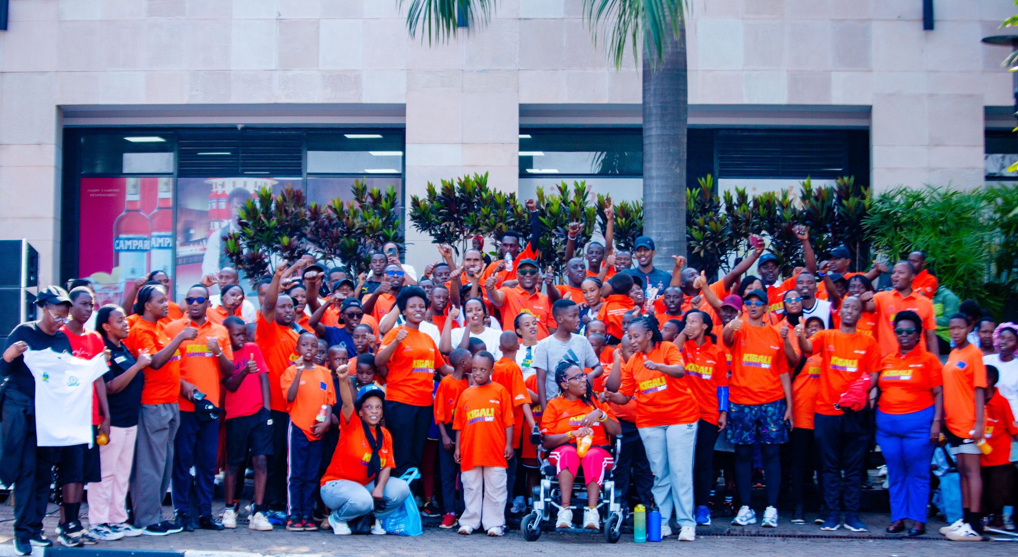 Community members joining an autism awareness event